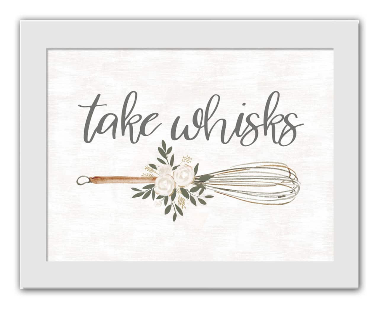 Take Whisks 12" x 16" White Framed Print Under Plexiglass